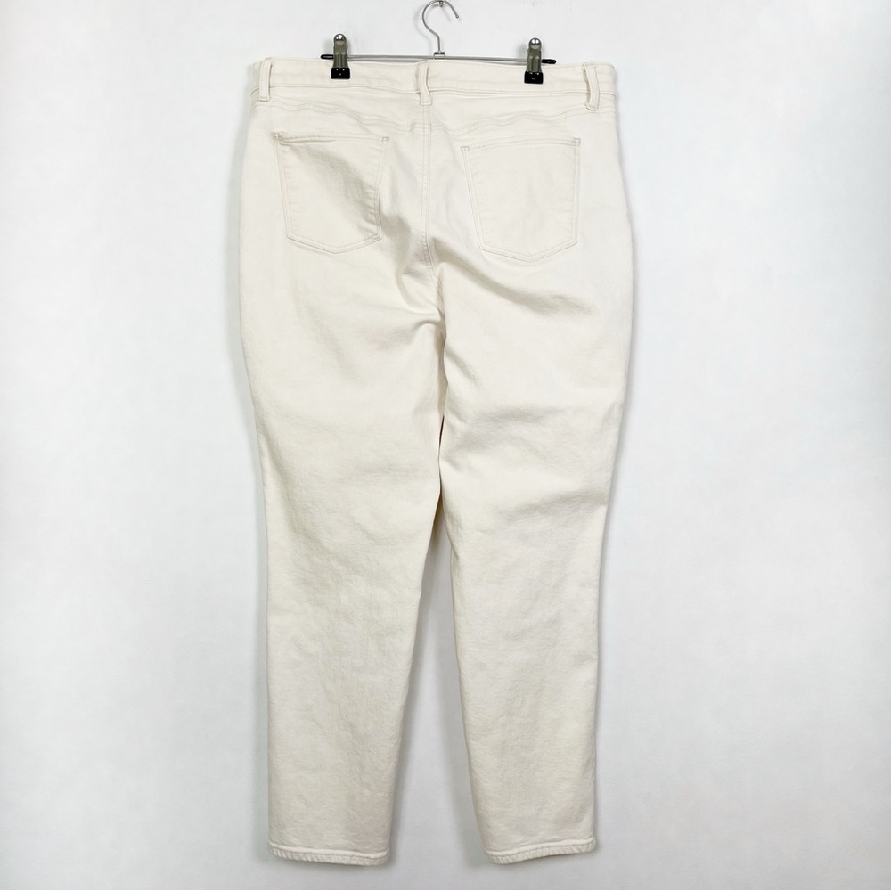 Talbots Cream Cotton Denim Straight Leg‎ Pants Slim Ankle Size 16 - Picture 5 of 12